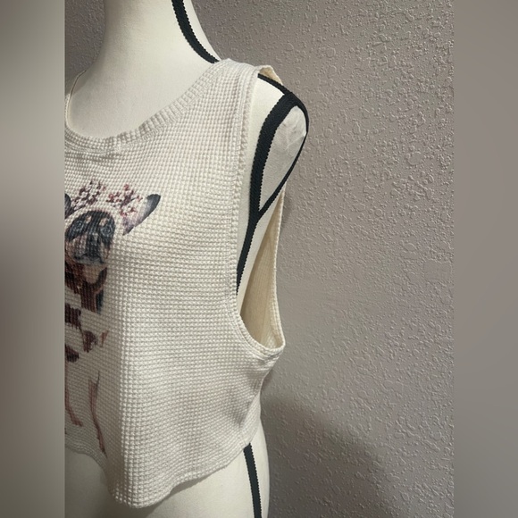 OFFLINE BY AERIE Wow Waffle Knit Chihuahua Tank Top Size Large New With Tags - Picture 6 of 9